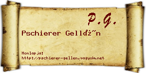Pschierer Gellén névjegykártya